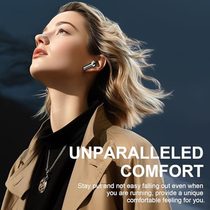 Wireless Earbuds, 2026 Bluetooth 5.4 Headphones HiFi Stereo 50H In Ear Buds | HiFi Stereo, Deep Bass with ENC Noise Cancelling Mics, IP7 Waterproof Wireless Earphones with LED Display, Fast Charging Case - color: Black