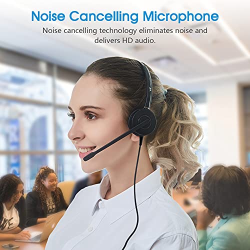 VT 컴퓨터 USB 헤드셋 노이즈 캔슬링 마이크 - MS 팀, Mitel, MicroSIP와 호환되는 UC 헤드셋 시스코 재버, 줌, 제네시, GoogleMeet, Bria, 3CX 등에 사용됩니다. - color: USB-A 듀오