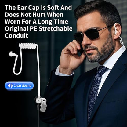 Walkie Talkies Earpiece with Mic 2 Pin Acoustic Tube Headset Compatible with, for Retevis RT22 RT68 Pxton Baofeng BF-888S BF-T26 Kenwood BTECH walkie Talkie, Two Way Radio Earpiece - color: KTDG-1