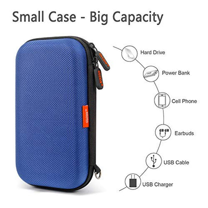 Blue Hard EVA Case for WD Seagate Hard Drive, Shockproof Bag - color: Blue