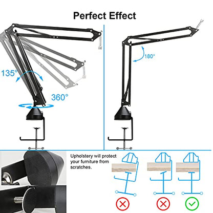 Rode Podmic Stand with Microphone Windscreen and Dual Layered Mic Pop Filter for Rode PodMic Podcasting Microphone by YOUSHARES