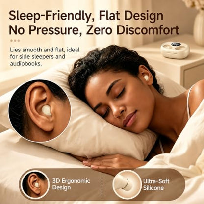 Smallest Invisible Earbuds Wireless Bluetooth, Low Profile Micro Tiny Discreet Hidden Earbuds for Work,Mini Small Headphones, Invisible Sleep Wireless Earphone for Small Earbuds (Khaki) - color: skin tone