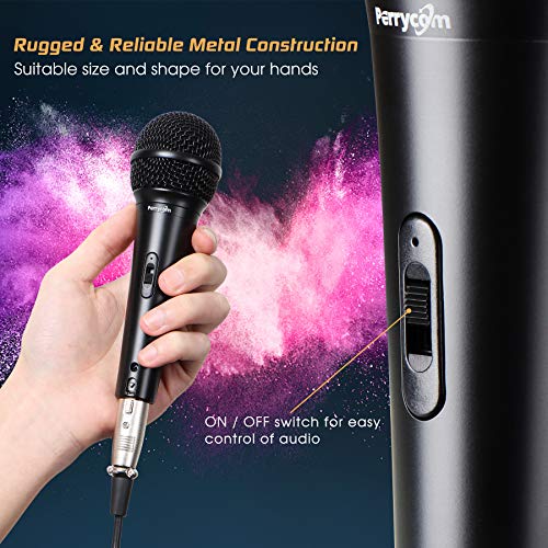 Karaoke Microphone for Singing, Perrycom Dynamic Microphone, Vocal Microphone with On Off Switch, Handheld Microphone Clip, XLR Mic- Cardioid - style: Super Cardioid