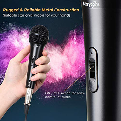 Karaoke Microphone for Singing, Perrycom Dynamic Microphone, Vocal Microphone with On Off Switch, Handheld Microphone Clip, XLR Mic- Cardioid - style: Super Cardioid