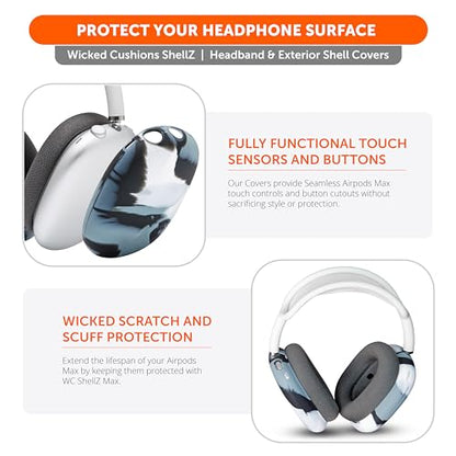 WC ShellZ Max - Protective Shell Covers for AirPods Max 1 & 2 | Made by Wicked Cushions | Made with Premium Silicone | Marble - color: Marble