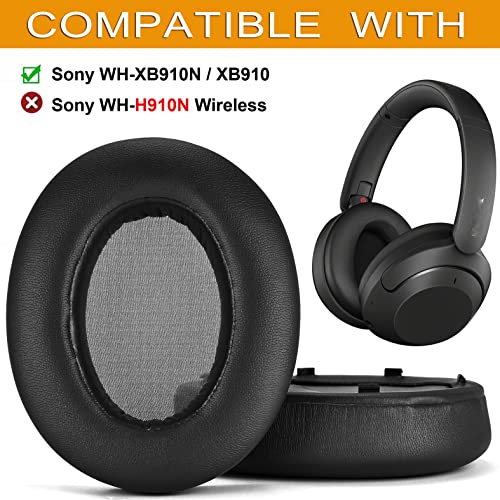 Defean Black Earpads for Sony WH-XB910 XB910N(NO fit WH-H910N) | Replacement Ear Cushions for Sony WH-XB910 XB910N Headphones,High-Density Noise Cancelling Foam - color: Black