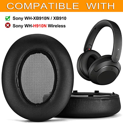 Defean Black Earpads for Sony WH-XB910 XB910N(NO fit WH-H910N) | Replacement Ear Cushions for Sony WH-XB910 XB910N Headphones,High-Density Noise Cancelling Foam - color: Black
