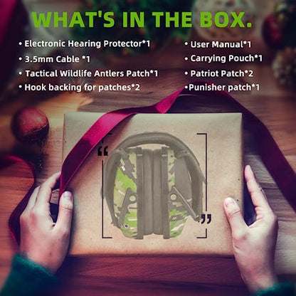 PROHEAR Electronic Ear Protection for Shooting with 4X Sound Amplification, Gun Range Hearing Protection Muffs, NRR 23dB Noise Reduction Headphones for Hunting, Camo - style: Electronic-camo