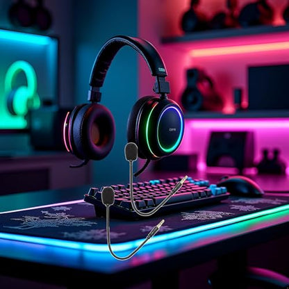 GANPUB 2Pcs Headset Microphone 3.5mm Plug, Black Headset Microphone Adjustable 360 Degrees Bendable Jack Headphone Controller Z5a5 Combined, 3.5mm Game Gaming Mic to Mic Headsets Accessories