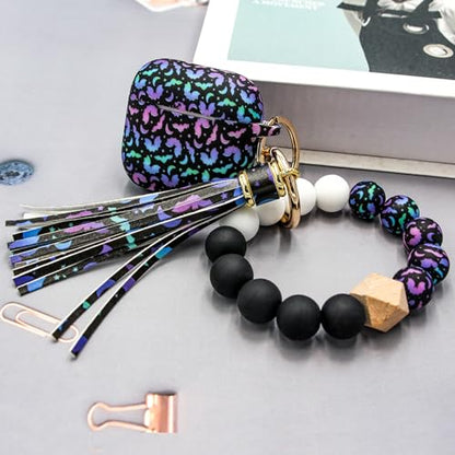 Case Compatible with AirPods 4 Case,Soft Silicone Cover with Bracelet Lanyard and Keychain, Cute Wireless Charging Protective Case for Apple AirPods 4th for Women and Men (Colourful) - color: Colourful
