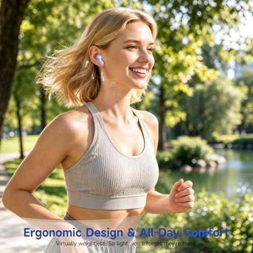 MINISO True Wireless Earbuds with Charging Case, Bluetooth 6.0 Ear Buds | In Ear Headset, HiFi Stereo, 50 H Playback Earphones with ENC Mic, Hands-Free Clear Calls for TV Smart Phone Laptop Sports - color: Blue