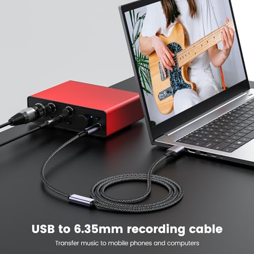 MOSWAG USB to 1/4“ Audio Cable, USB to 6.35mm TRS Audio Cable with Recording Compatible with Windows Devices and Guitar Combo Amps and Other Recording Software-(NOT for Xbox/RockSmith) - size: 10FT/3M