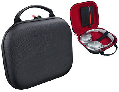 Case for Sony WH-1000XM5, WH-1000XM4, WH-XB910; JBL Live 650BTNC; ATH-M50X, ATH-M50, ATH-MSR7GM, MSR7NC, MSR7BK, ANC7/9/29, ESW9; BeoPlay H2, H6, H7, H8, H9 - color: Black with red lining