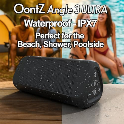 OontZ Angle 3 Ultra Gen 4 Bluetooth Speaker, 14W, 20-Hour Playtime, IPX7 | 14W Bluetooth speaker with fuller bass, 100-ft range, IPX7 waterproof and stereo pairing. - color: Black