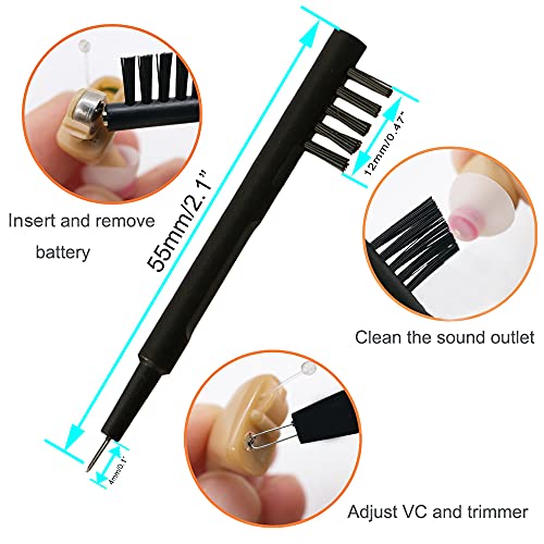 Smokey Hearing Aid Power Domes Close Domes Ear Tips for Resound Sure Fit Style RIC RITE and Open Fit BTE Hearing Amplifier with Cleaning Tools Brush Cleaner and Carry Case (Smokey, Small) - size: Small