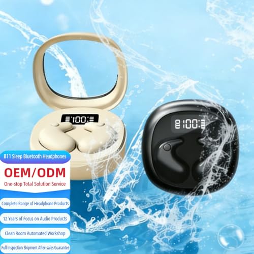Open Ear Sleep Wireless Earbuds Bluetooth 5.4,13mm Dynamic Driver Low Latency Gaming Headphones,40H Playback LED Digital Charging Case for Side Sleeper Travel Insomnia,3 Colors White - color: White
