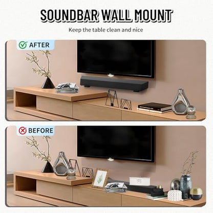 Soundbar Wall Mount Bracket -Universal Soundbar Mount&Soundbar Shelf for Samsung,Bose,Vizio,LG,Sony,JBL and More,Hold up to 66LBS,Depth Adjustable 4.09”-7.28”,All-Metal Sturdy Design