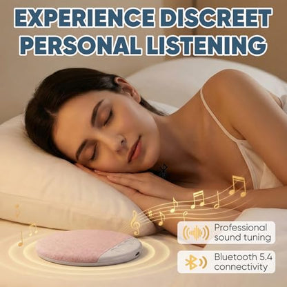 Sleep Pillow Speaker, 2026 New Bluetooth Pillow Speaker,Portable Bluetooth Under Pillow Speaker with White Noise，for Deep Sleeping, for Side Sleepers and Deep Sleep (No Charger (Pink) - color: Pink