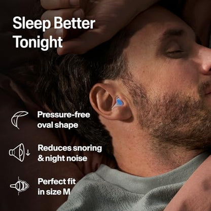 Alpine SleepDeep Reusable Earplugs for Sleeping | Earbuds for Side Sleepers | Medium 27dB SNR Soft Ear Plugs For Noise Reduction|Silicone-Free| Ear Protection |Travel Essentials Airplane Essentials - style: M