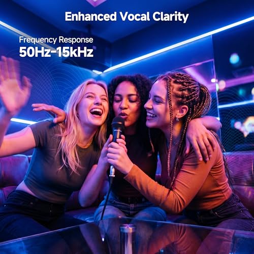Cable Matters 2-Pack Cardioid Dynamic Vocal Microphones with 15ft Cable | 6.35mm Wired Microphone, for Singing and Karaoke, Compatible with Singing Machine