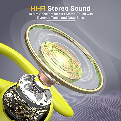 APEKX Wireless Earbuds, IPX7 Waterproof Bluetooth Headphone w/Mic Deep Bass | Secure Sport Ear Buds with Ear Hooks & Charging Case, 40H Playtime Stereo Sound for Workout & Running, Green - color: Green