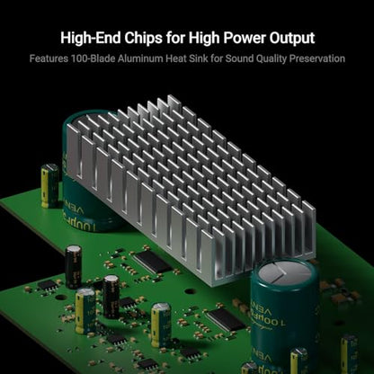 Fosi Audio MC351 2.1 Channel Integrated Amplifier with DAC, Home Audio Stereo Power Amp with Dual TPA3255 Chips for HiFi Passive Speakers, Vintage VU Meter Receiver with Bluetooth and USB/Opt/Coax