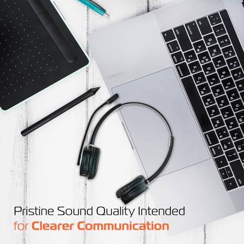 Spracht HS-2051 Dual Ear Wireless Bluetooth Headset with Base Station | Wireless Headset for Work | Wireless Headset with Microphone | AI-Powered Noise Cancelling Headset (not for Desktop Phones) - size: Dual-Ear