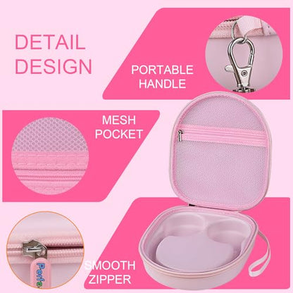 Hard Headphone Case for Sony WH-CH520 / JBL Tune Live 670NC, Pink | Protective Carring Storage Case for Over-Ear Headphones, with Handle Strap & Mesh Pocket - color: PINK