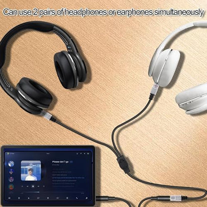 3.5mm Headphone Splitter Audio Y Cable Adapter 3.5mm TRRS Stereo 1 Female to 2 Male Micphone Extension Cable Cord for Phones Tablets Game Console-0.5M/1.64FT(Female to 2 Male) - style: female to 2 male