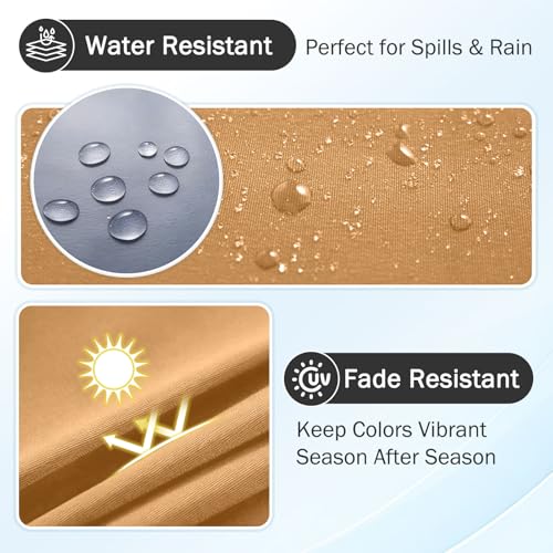 Waterproof Outdoor Cushion Covers, Stretch Patio Slipcovers | UV Resistant Coating, Stretch Fabric, Waterproof Protection, Replacement Covers, Fits Patio Furniture Cushions (4 Pieces) - color: Camel, size: 4PCS