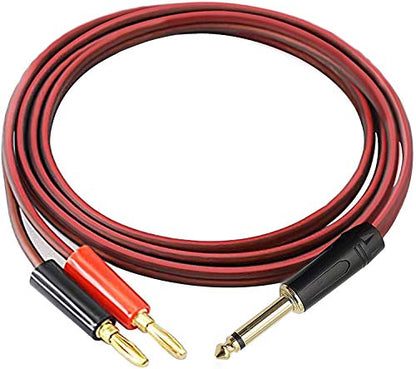 Mili Dianzi MEIRIYFA 6.35mm to Banana Plug Speaker Cable, 2m, Mono, OFC, Gold Plugs, Compatible with Speakers, Microphones, Amplifiers, Mixers, Receivers
