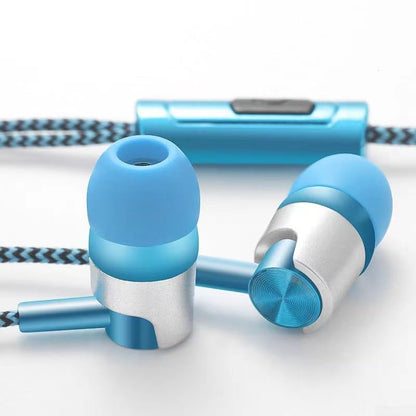 Wired In-Ear Headphones with Noise Cancelling, Ergonomic Earbuds for Sports, 3.5mm Jack Compatible with Phones and Devices, Blue Purple Silver(silver) - color: silver