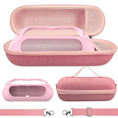 Silicone Cover and Hard Carrying Case for Beats Pill 2024 Bluetooth Speaker | Protective Cover Case for Beats Pill Speaker Accessories, Scratch-Resistant and Drop-Proof Cover (Pink Case) - color: Pink Case