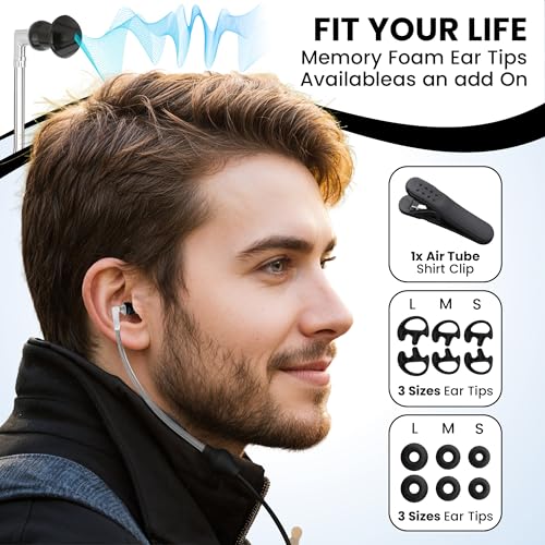 Airtube Headphones, EMF Free Earbuds, USB-C, 3D Sound | Microphone Volume Control, Zipper Bags, for Work Meetings, Sleep, Gym, High Audio Quality Devices - size: USB-C