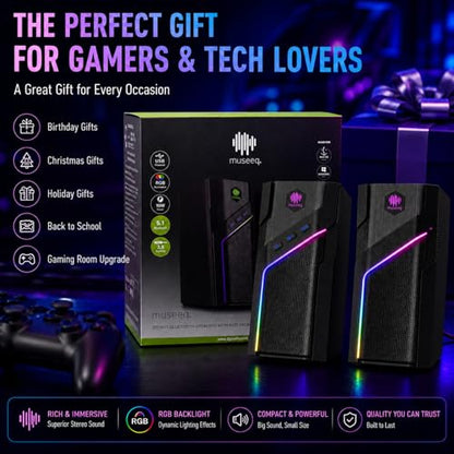W-206RE Computer Speakers for Desktop PC, Bluetooth RGB Lights