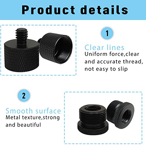 4 Pieces Mic Screw Adapter, 5/8 Female to 3/8 Male and 3/8 Female to 5/8 Male, 5/8 Female to 1/4 Male and 1/4 Female to 5/8 Male, Mic Thread Adapter, Microphone Adapter