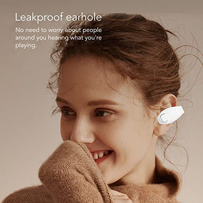 Bluetooth Headphones Clip on Earbuds, Single Clip On Open Ear Headphones, Bluetooth 5.3 Head Set, One Design, for Running Cycling (White) - color: White