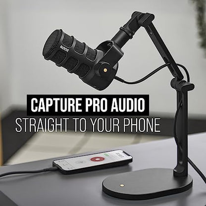 RØDE PodMic USB Versatile Dynamic Broadcast Microphone With XLR and USB Connectivity for Podcasting, Streaming, Gaming, Music-Making and Content Creation (Black) - color: PodMic USB Black