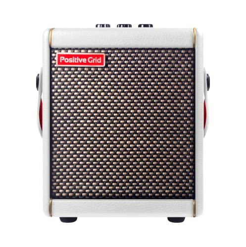 Positive Grid Spark MINI 10W Small Smart Guitar Amp & Bluetooth Speaker | Portable Sound for Guitar Playing at Home or On the Go | Pearl | Portable amp & Bluetooth speaker for electric, acoustic & bass. 100k+ tones, Spark AI, Smart Jam, up to 8-hr battery
