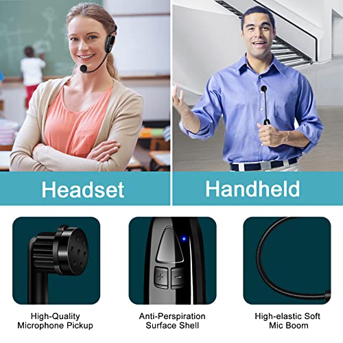 Wireless Microphone Headset, 2.4GHz Head Mic System for Fitness | USB-C Charging Microphone, 165ft Range, for Voice Amplifier Speaker Pa System Teaching Tour Guides Conference Yoga Instructor - color: Black1