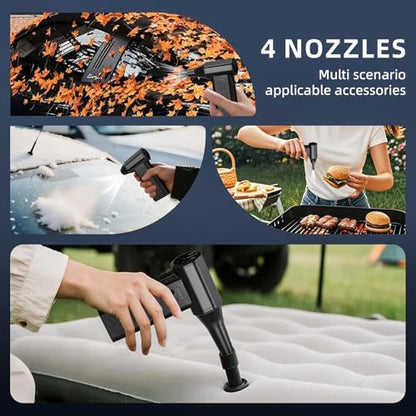 Cordless Electric Compressed Air Duster 150000RPM | 3 Gear Adjustable Mini handheld Blower Fast Charging for Computer Keyboard Outdoor House and Car Cleaning(Black)