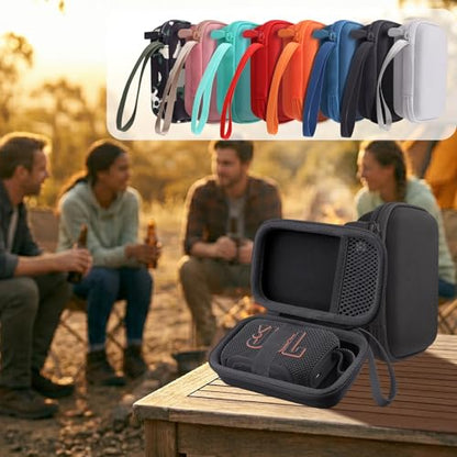for JBL Go 5/4/3 Ultra Portable Speaker Hard Travel Case, Red | Protective Storage Bag with Mesh Pocket & Hand Strap, Shockproof EVA Carrying Box, Soft Lining - color: Red Case