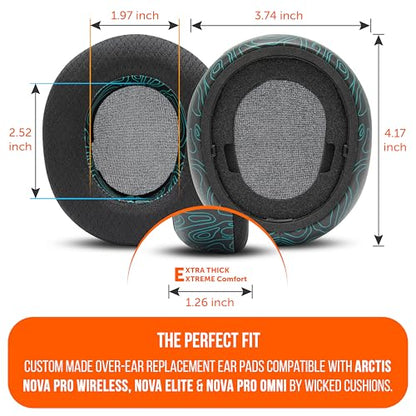 WC Freeze Nova Pro Wireless - Earpads for Arctis Nova Pro Wireless & More | Made by Wicked Cushions | Also fits SteelSeries Nova Elite & Nova Pro Omni(Doesn't Fit Other Models) | Midnight FrankP - color: Midnight FrankP