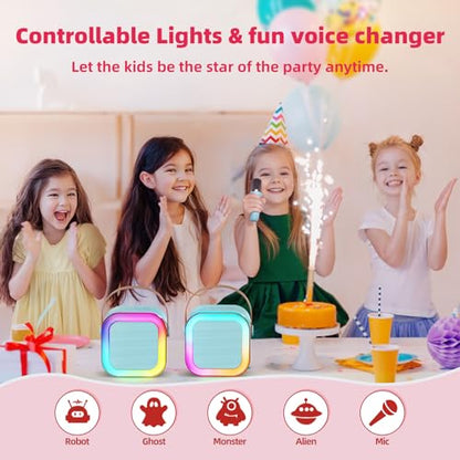 Kinglucky Mini Karaoke Machine for Kids, Top Birthday Gift Pick for Girls Ages 3-12 Years Old, Kids' Personal Video Players Accessories with 2 Mics Singing Present Toy Blue - color: Blue