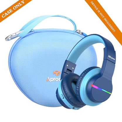 Aproca Kids Headphones Case Compatible with iClever BTH12 / HS19 / BTH26 Kids Bluetooth Headphones, Storage Hard Bag -Sky Blue (Case Only) - color: Sky Blue