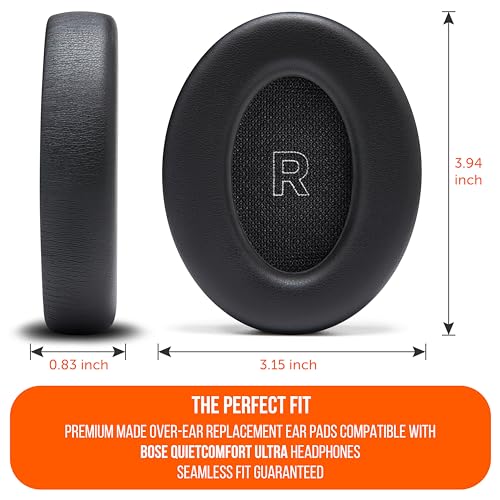 WC PadZ QC Ultra - Earpads for Bose QuietComfort Ultra Gen 1 & 2 | Made by Wicked Cushions | Enhanced Comfort, Thickness & Durability | Black - color: Black