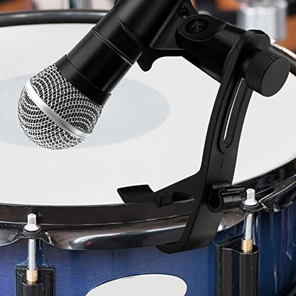 Facmogu 2PCS Drum Microphone Clip, Adjustable Mic Mount Clamp Holder | Mic Securing Clip Shockproof Drum Mounts | For Professional Drum Recording Studio Drum Recording Musical Instrument