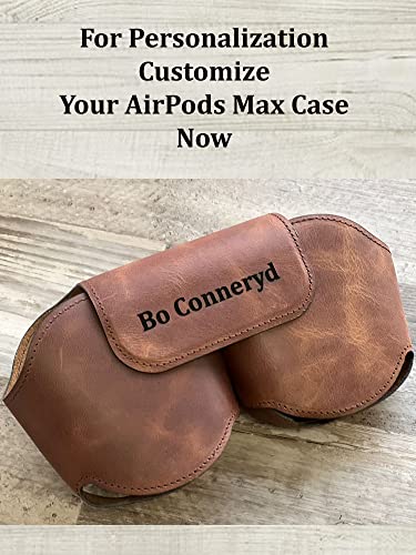 AirPods Max Case, Genuine Leather Handmade, Protective Premium Leather Ear Cup Covers, Soft-Slim Travel Carrying Case, Compatible for AirPods Max (Brown) - color: Brown