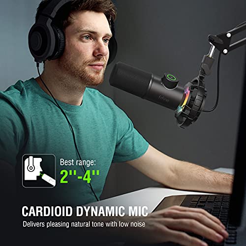 FIFINE Gaming Headset and USB Dynamic Microphone,Over-Ear Headset with Passive Noise Canceling,3.5mm Audio Jack,for Switch,RGB Mic for PC,with Tap-to-Mute Button,for Streaming,Podcast,Twitch(H3+K658)