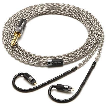 0.78mm 2Pin 6N Single Crystal Silver 2.5mm/4.4mm Balance Earphone Upgrade Cable for Oriolus Audeze iSINE20 LCDi3 64audio A12t TIA RE2000 Legend X Billie Vision VE6 DUNU SA6 (2.5mm Plug) - size: 2.5mm Plug